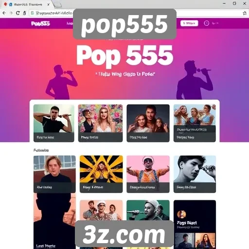 Interface do usuário do site Pop555 é intuitiva